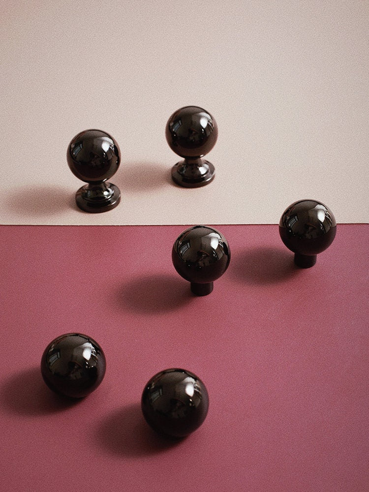 Polished Black Drawer Knob | Embers