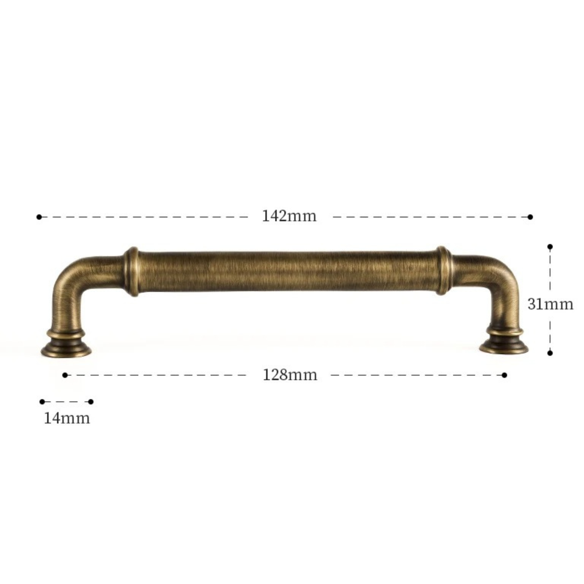 Antique Brass Curved Pulls | Aurum Fuscum