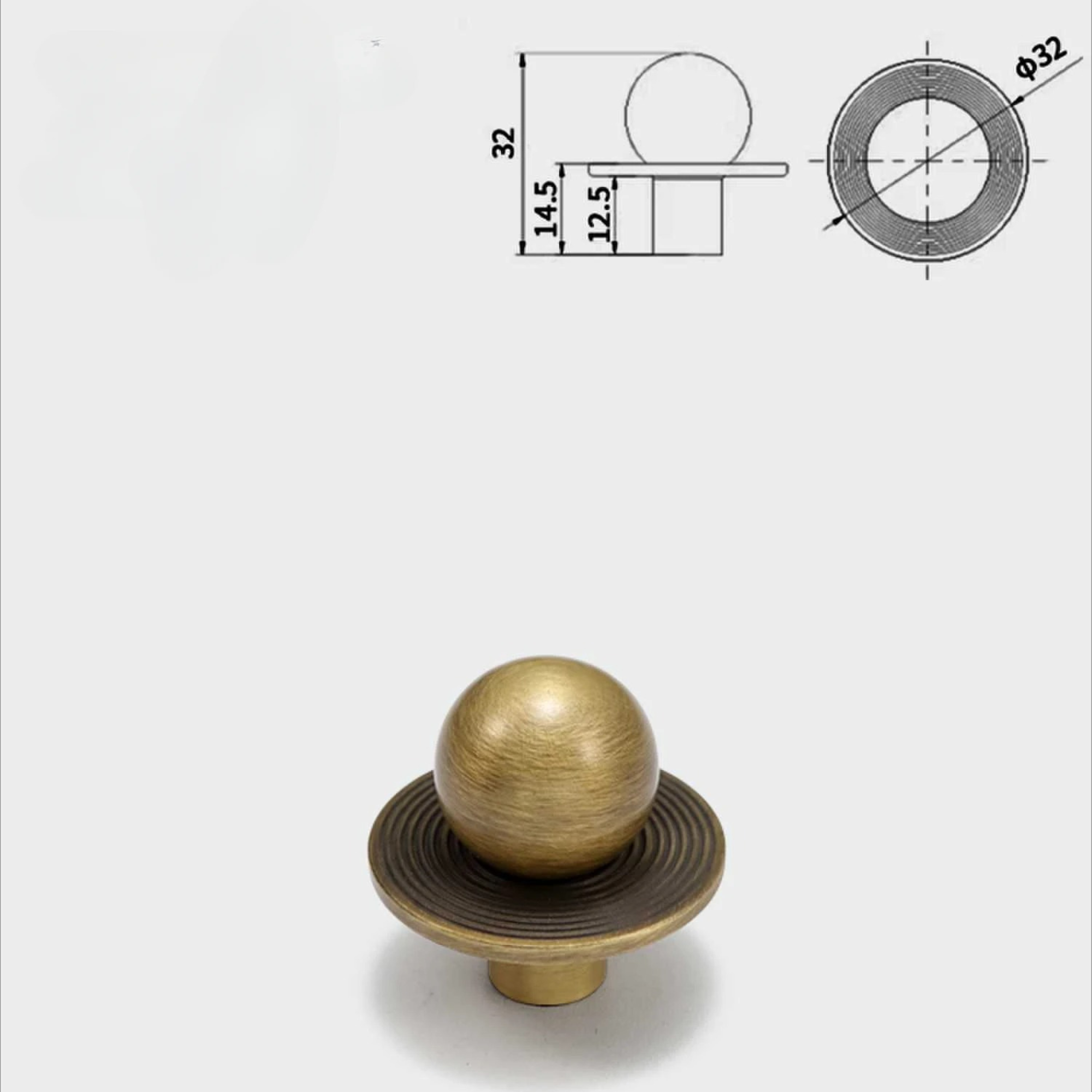 Antique Brass Drawer Knob | Planeta