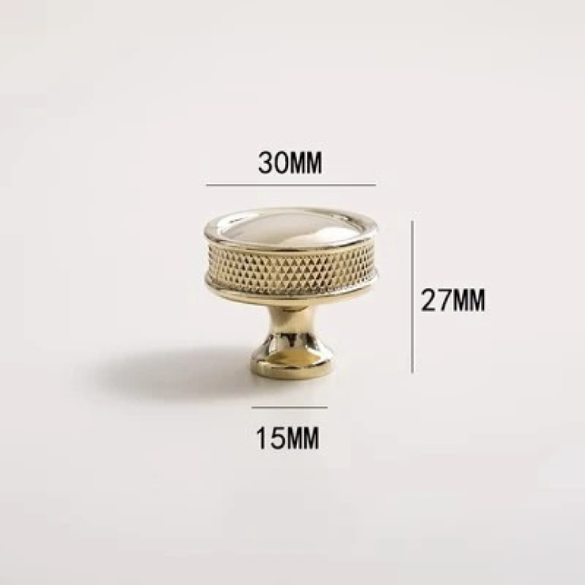 Polished Brass Knurled Knob | Caneo