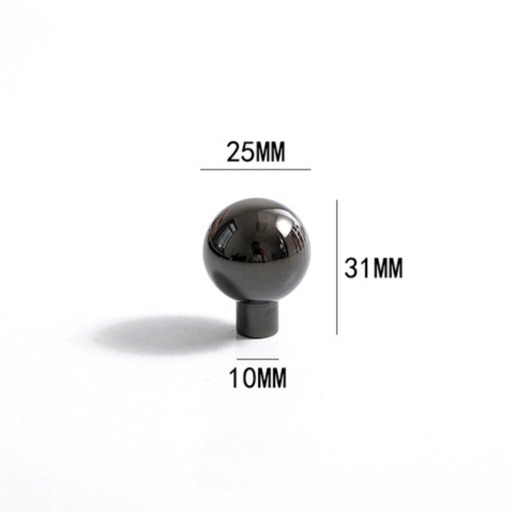 Polished Black Drawer Knob | Embers