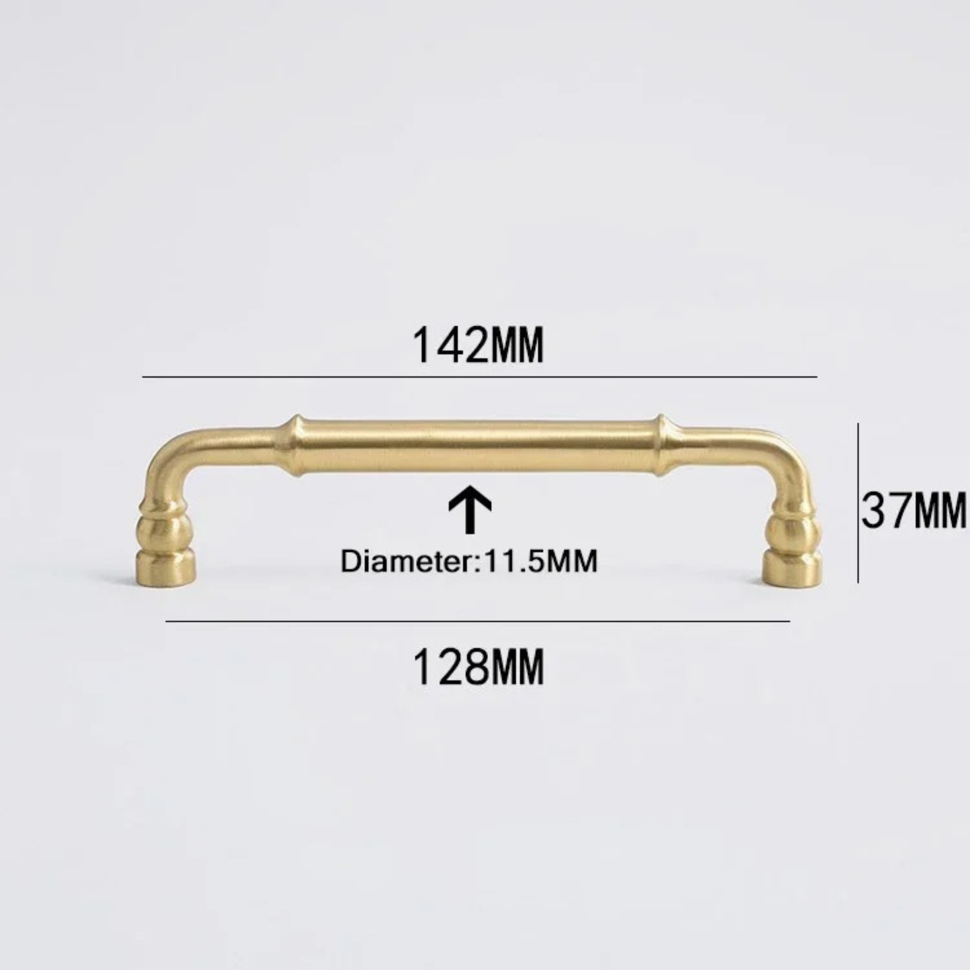 Brushed Brass Curved Pull Handles | Curva