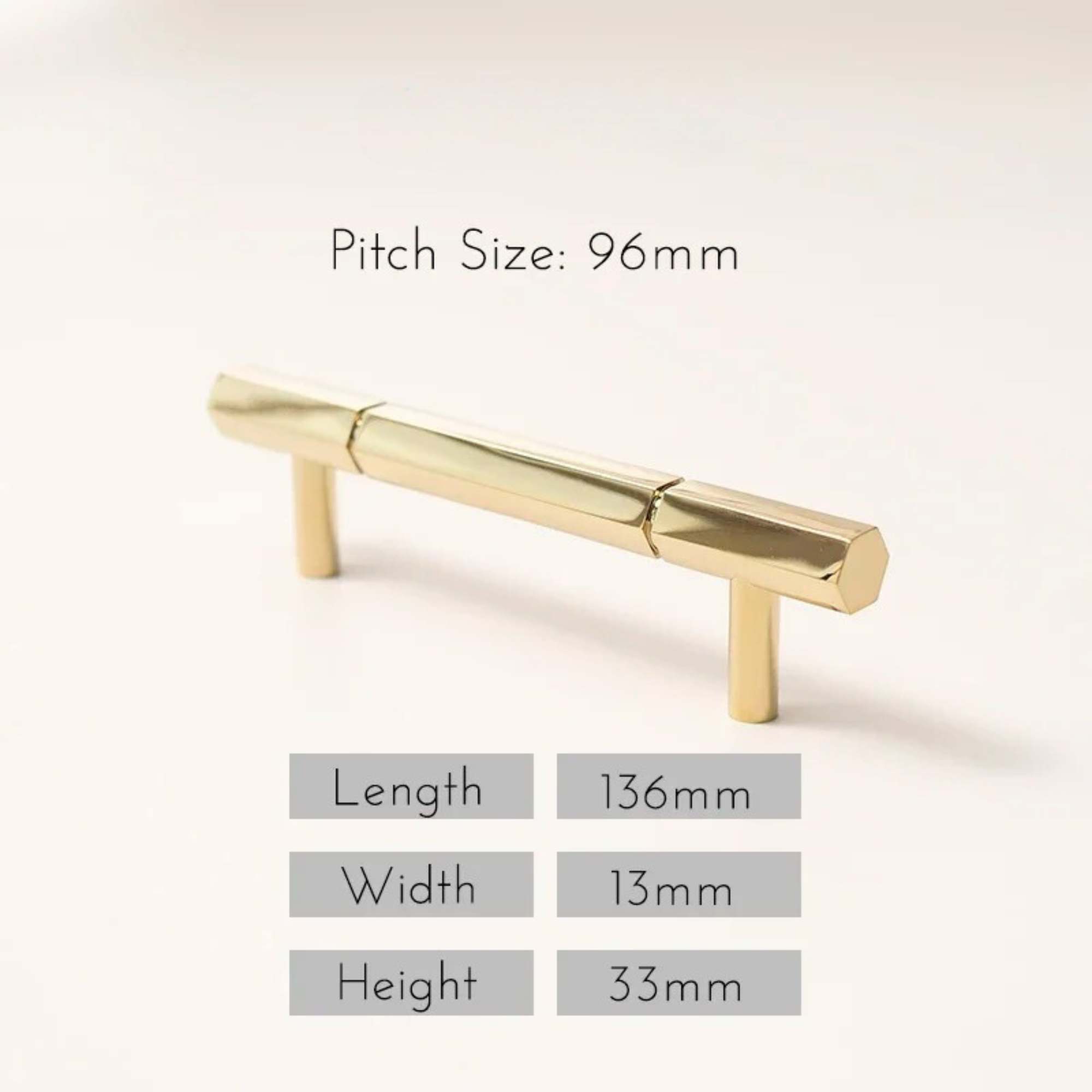 Polished Brass Hexagonal Handles | Lautitia