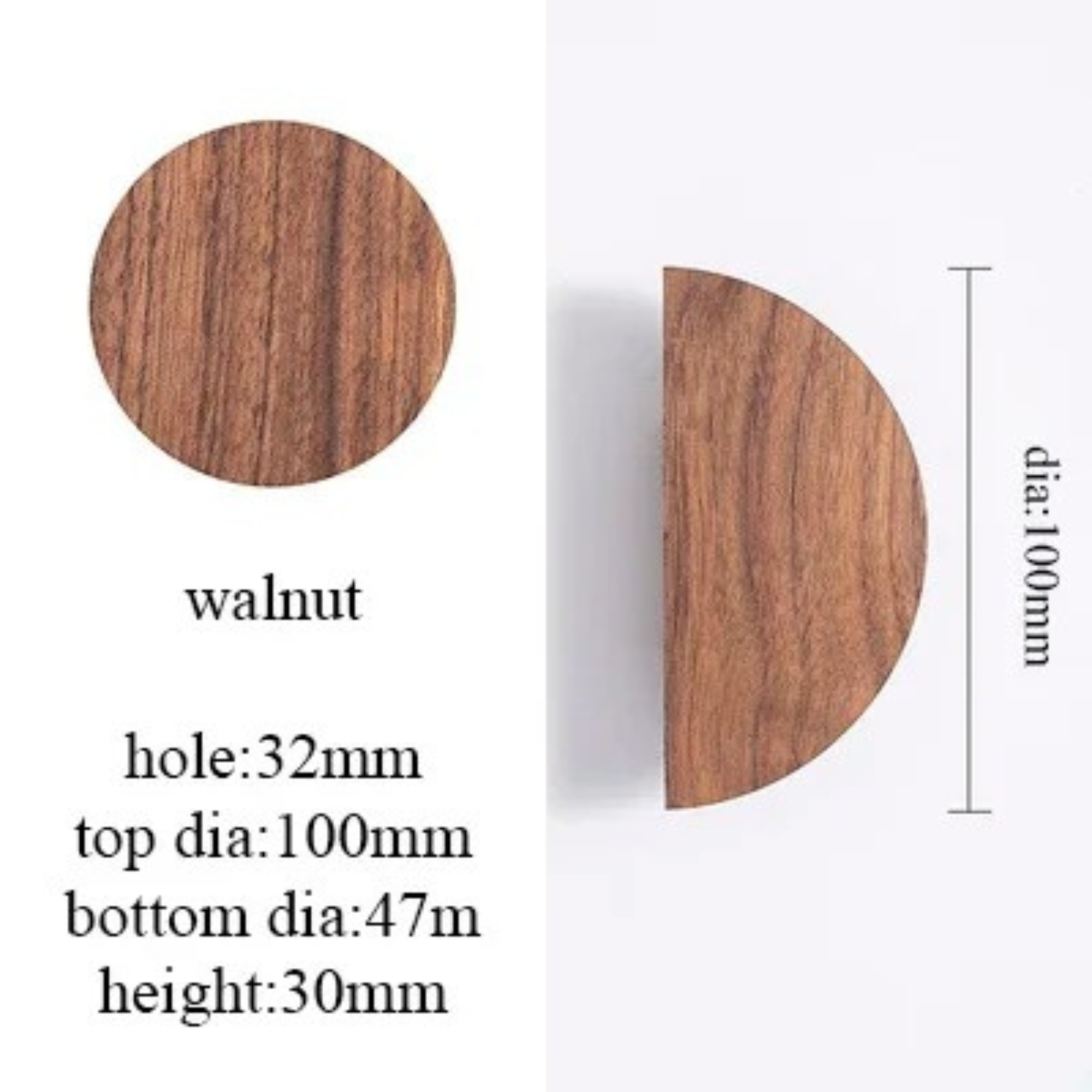 Wooden Half Moon Cabinet Pulls | Lignea Luna