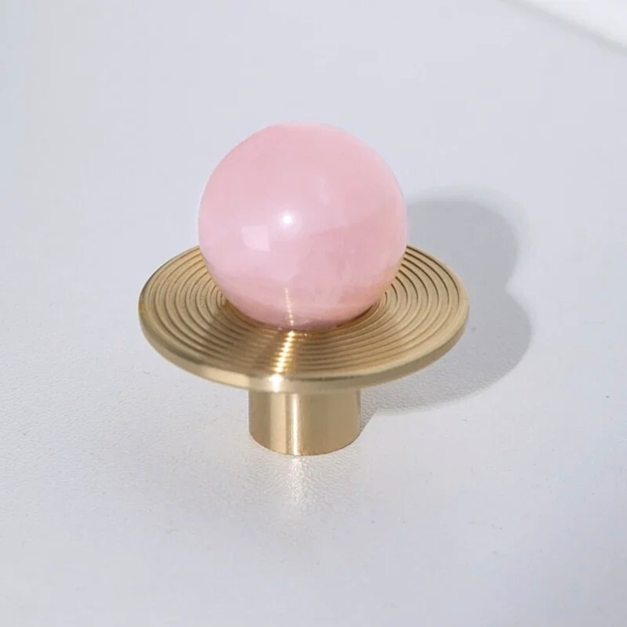 Stone and Brass Round Knobs | Nebula