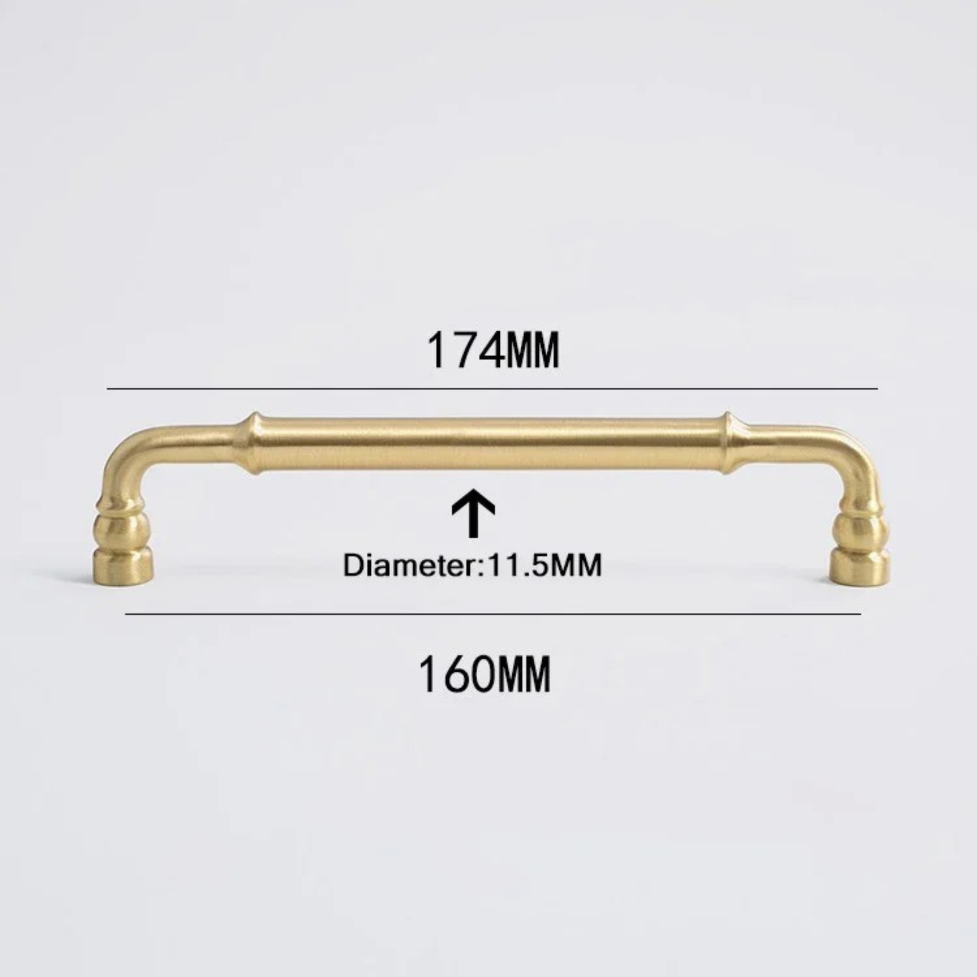 Brushed Brass Curved Pull Handles | Curva