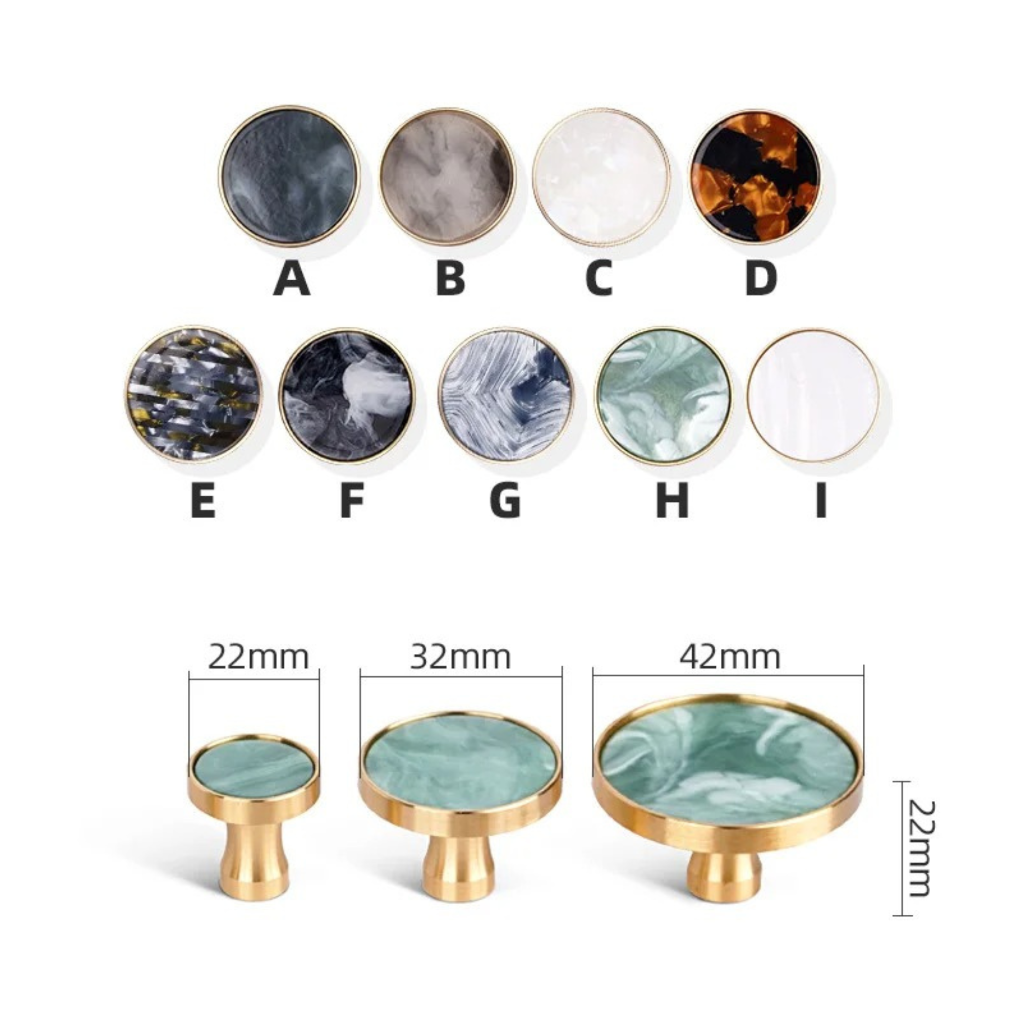 Resin & Brass Knobs | Resinae