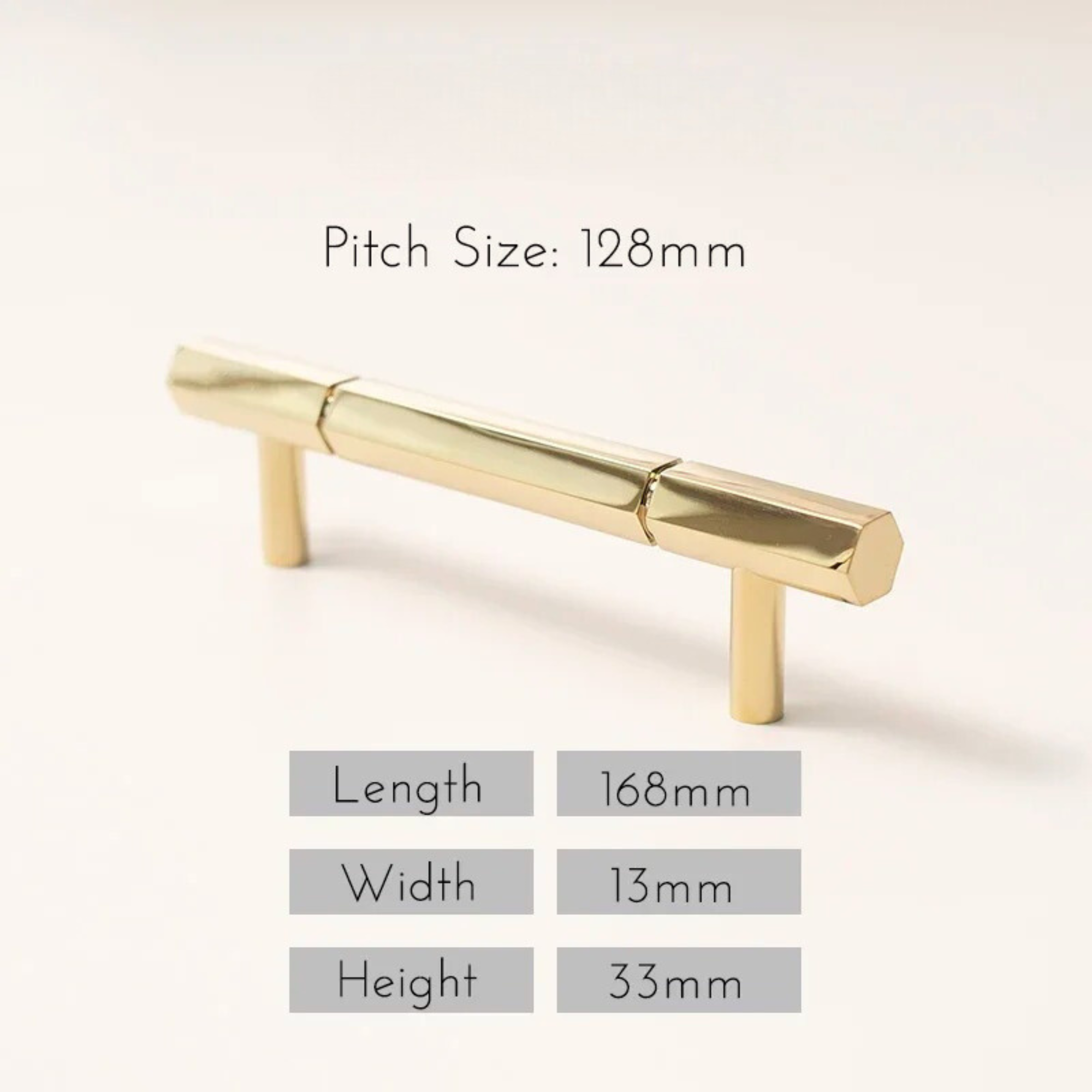 Polished Brass Hexagonal Handles | Lautitia