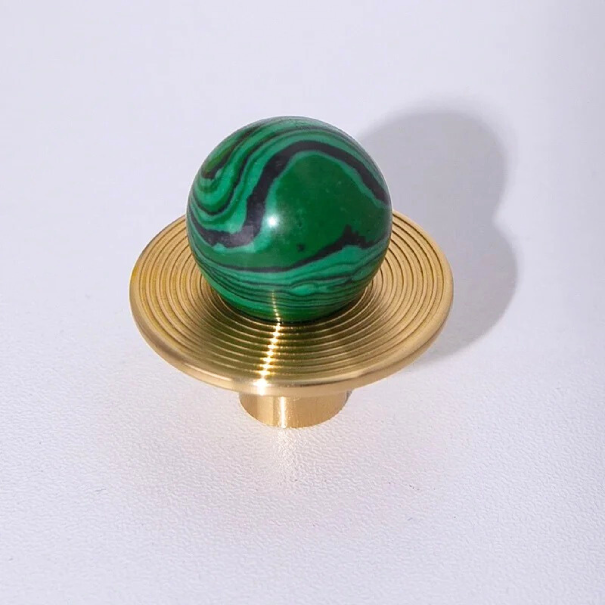 Stone and Brass Round Knobs | Nebula