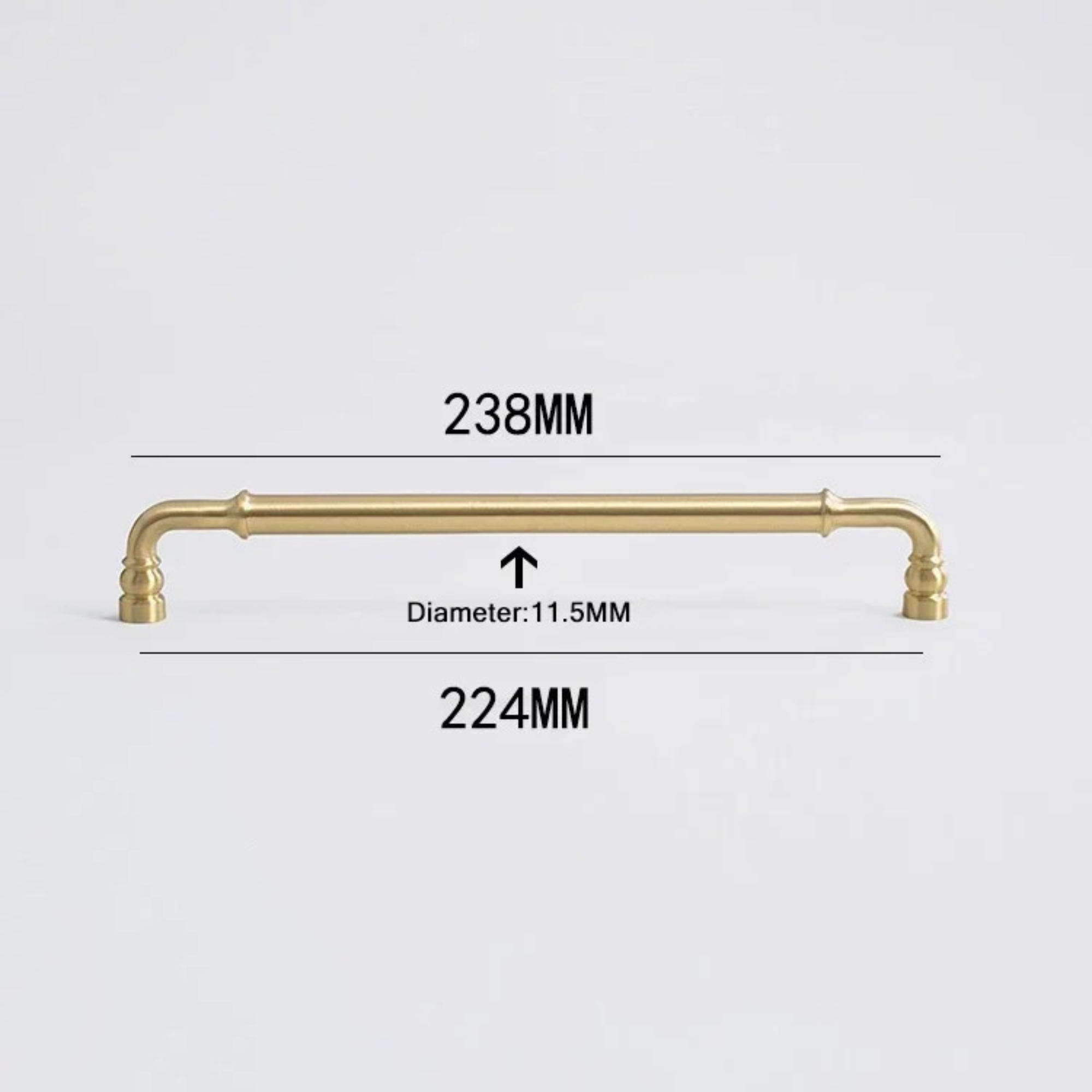 Brushed Brass Curved Pull Handles | Curva