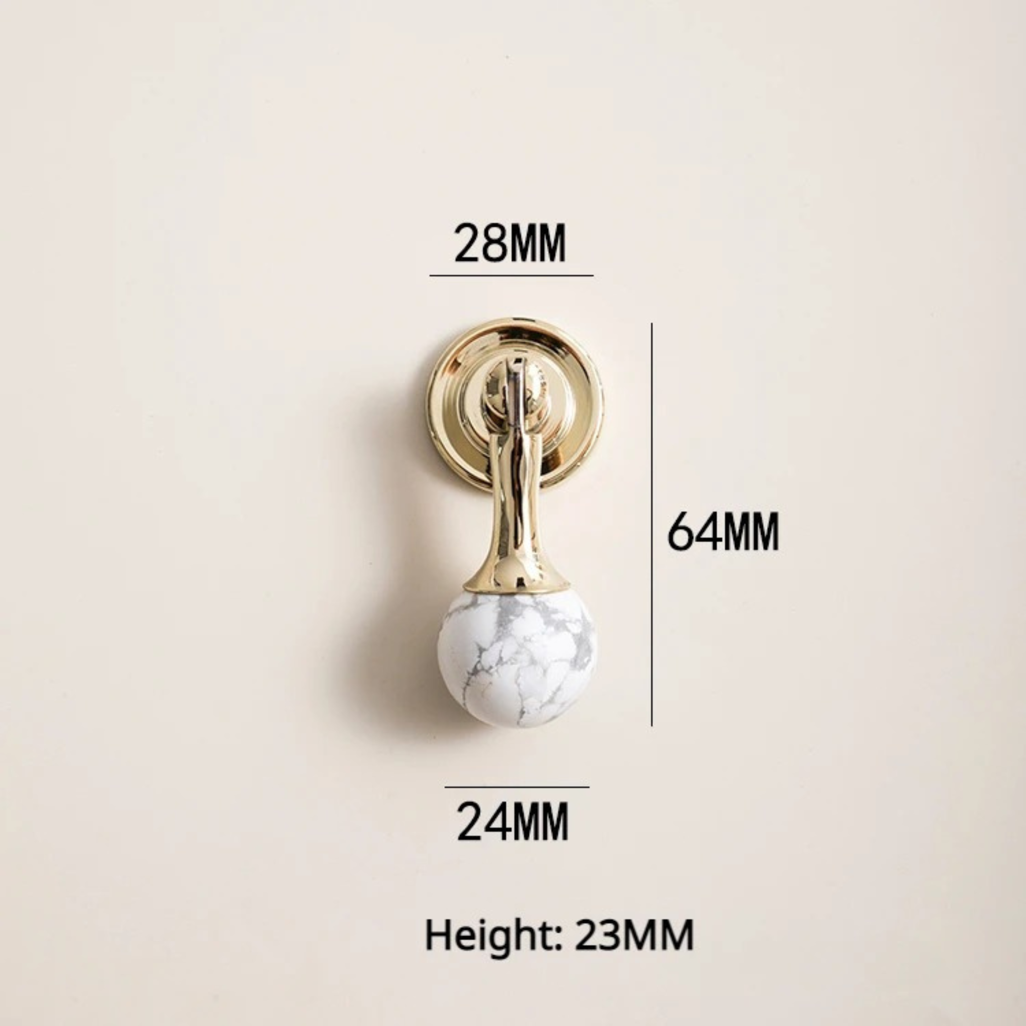 Polished Brass & Stone Pull Handles | Auriola