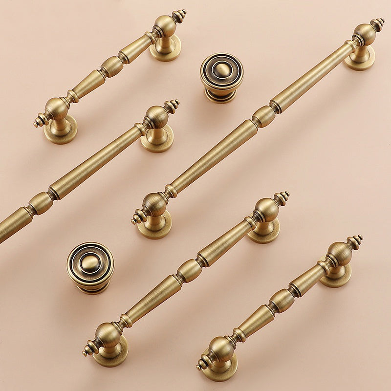 Round Brushed Brass Cabinet Pulls | Surrepo