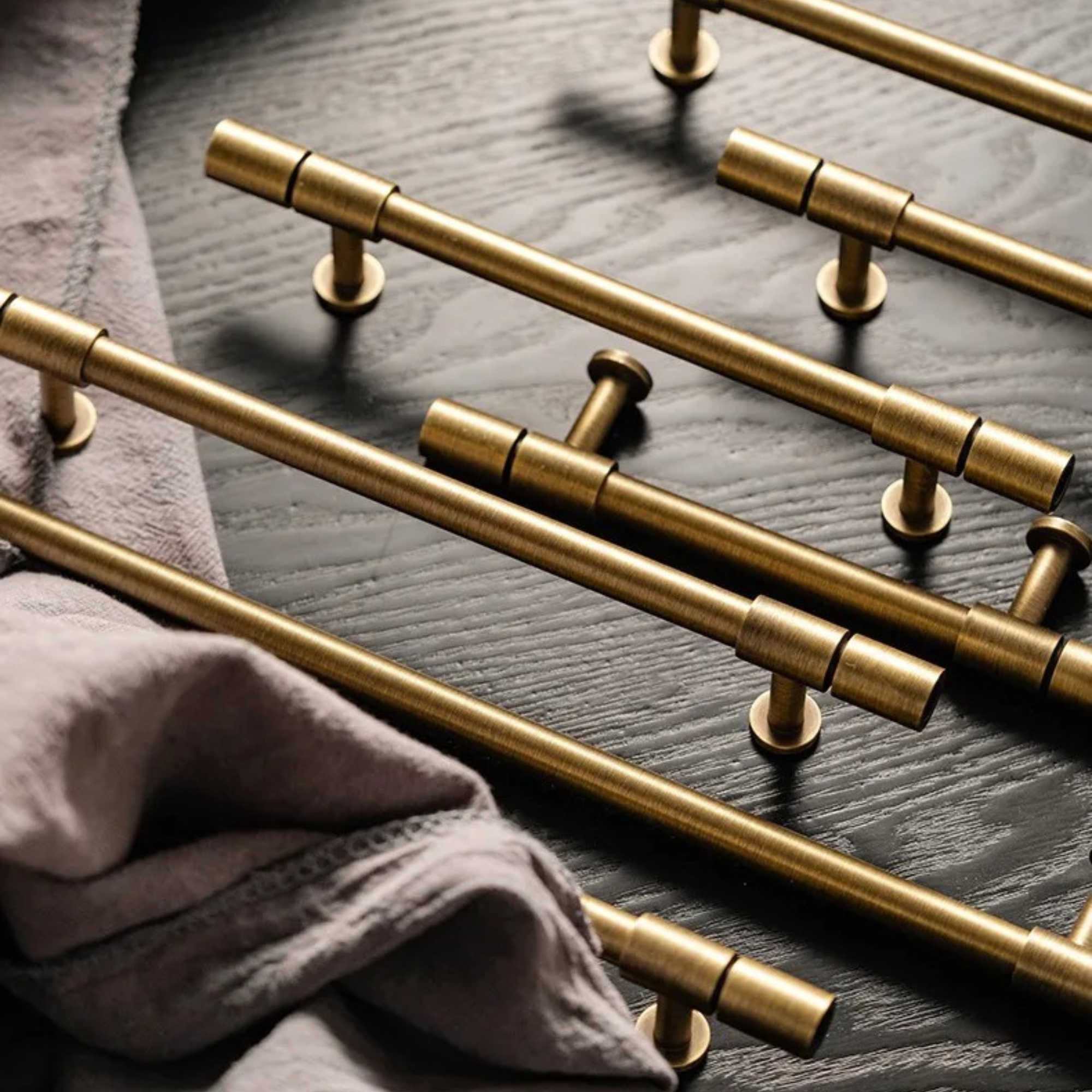 Cylindrical Antique Brass Pulls | Geminus