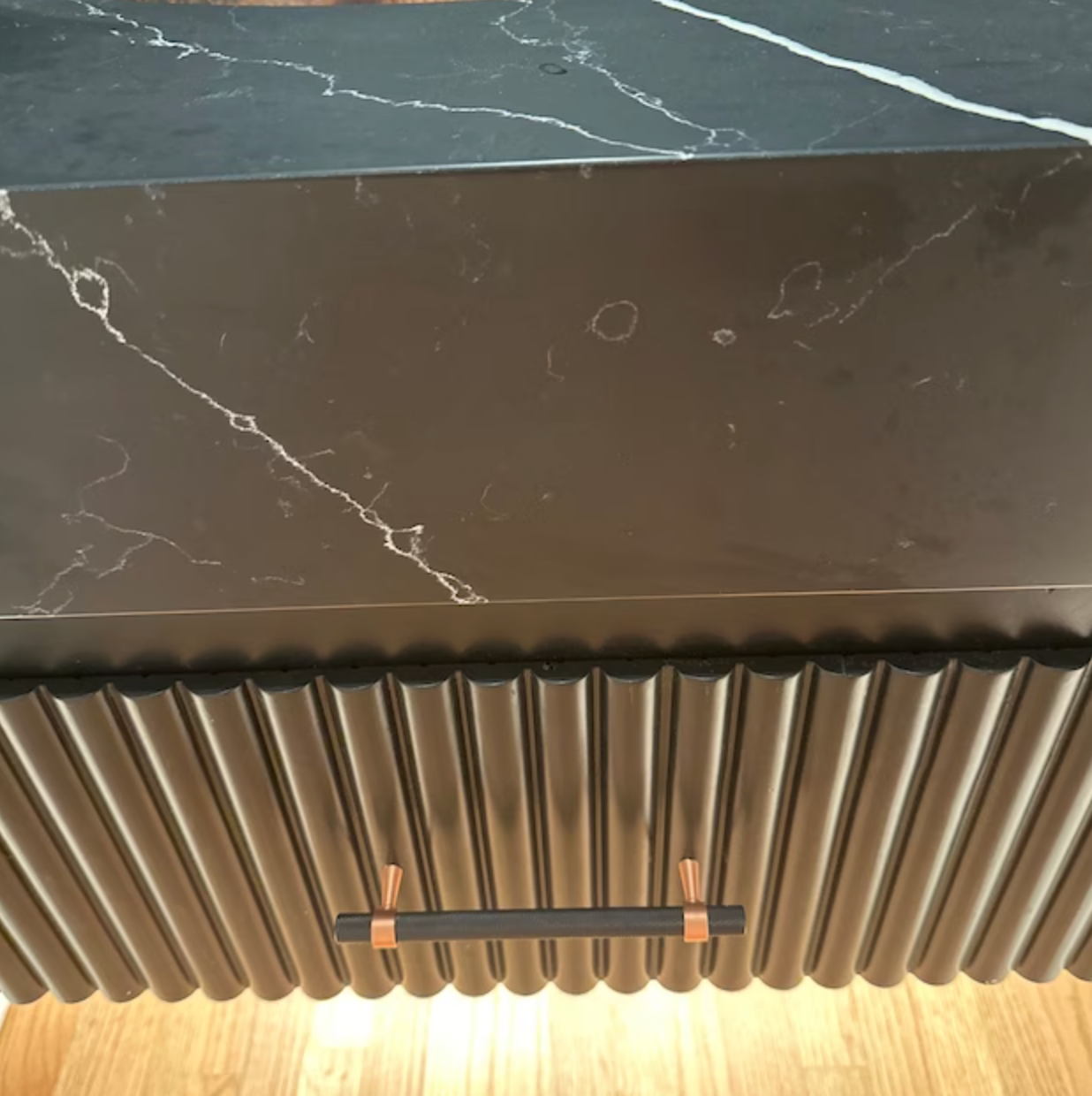 Black and Copper Cabinet Pulls | Knurled or Smooth | Ater Aes