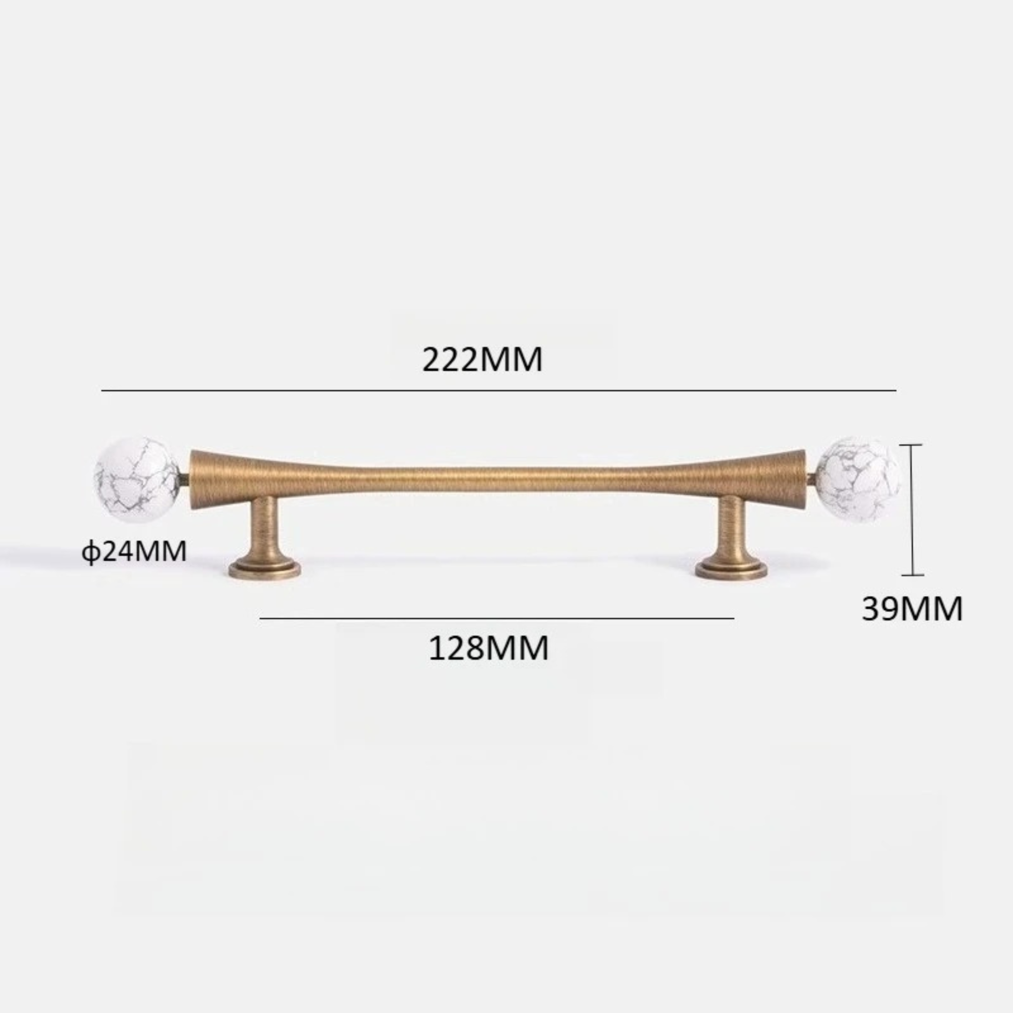 Antique Brass Scroll Pulls With Stone Ends | Auriola