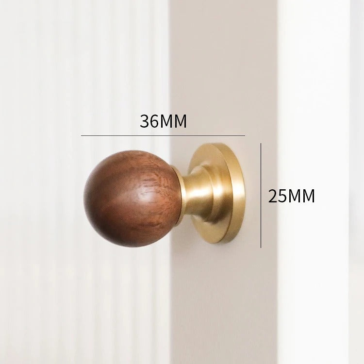 Wood & Brass Drawer Knob | Barca