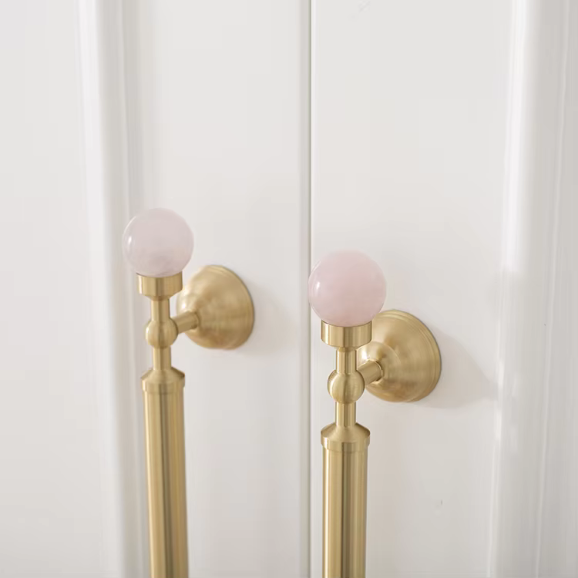 Brushed Brass & Stone Pulls | Saxum Sculptum