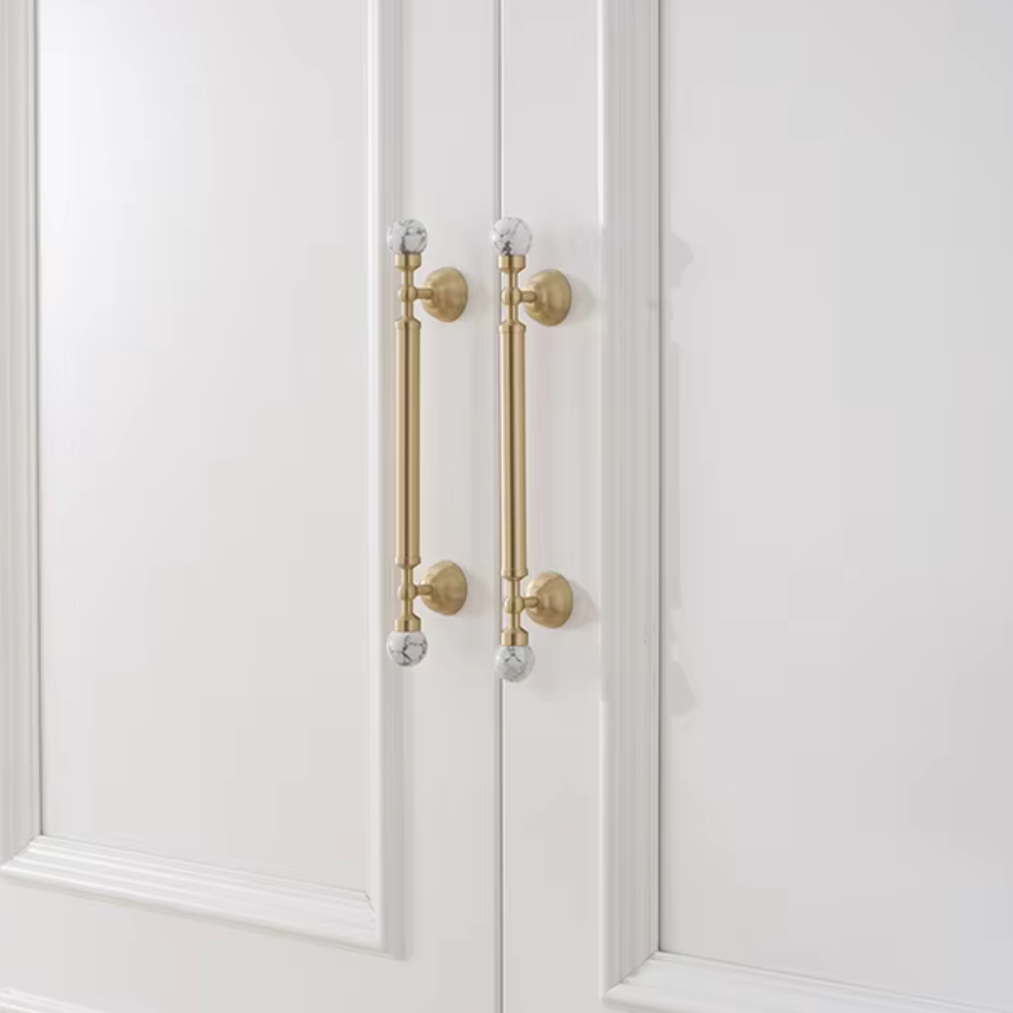 Brushed Brass & Stone Pulls | Saxum Sculptum