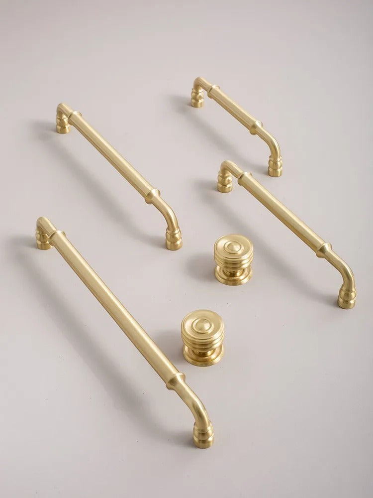 Brushed Brass Curved Pull Handles | Curva