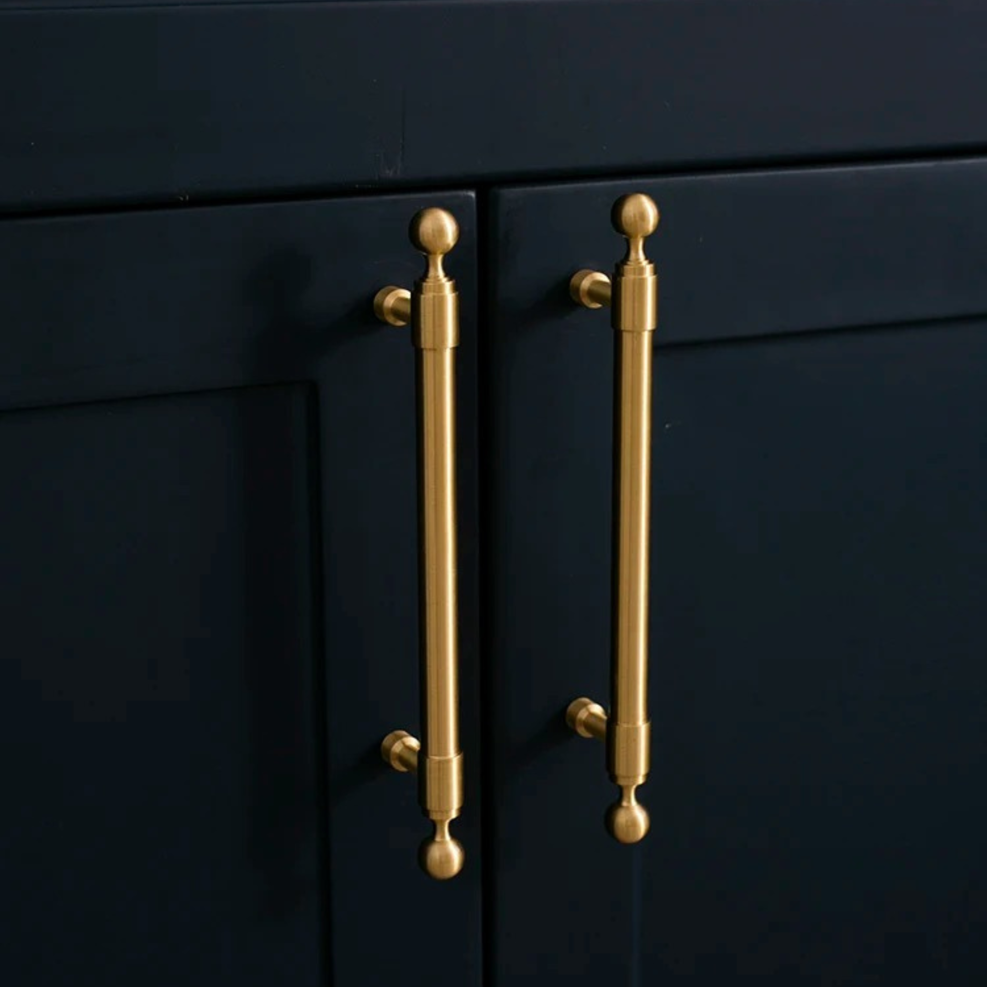 Brushed Brass Pulls With Sphere End | Sphaera