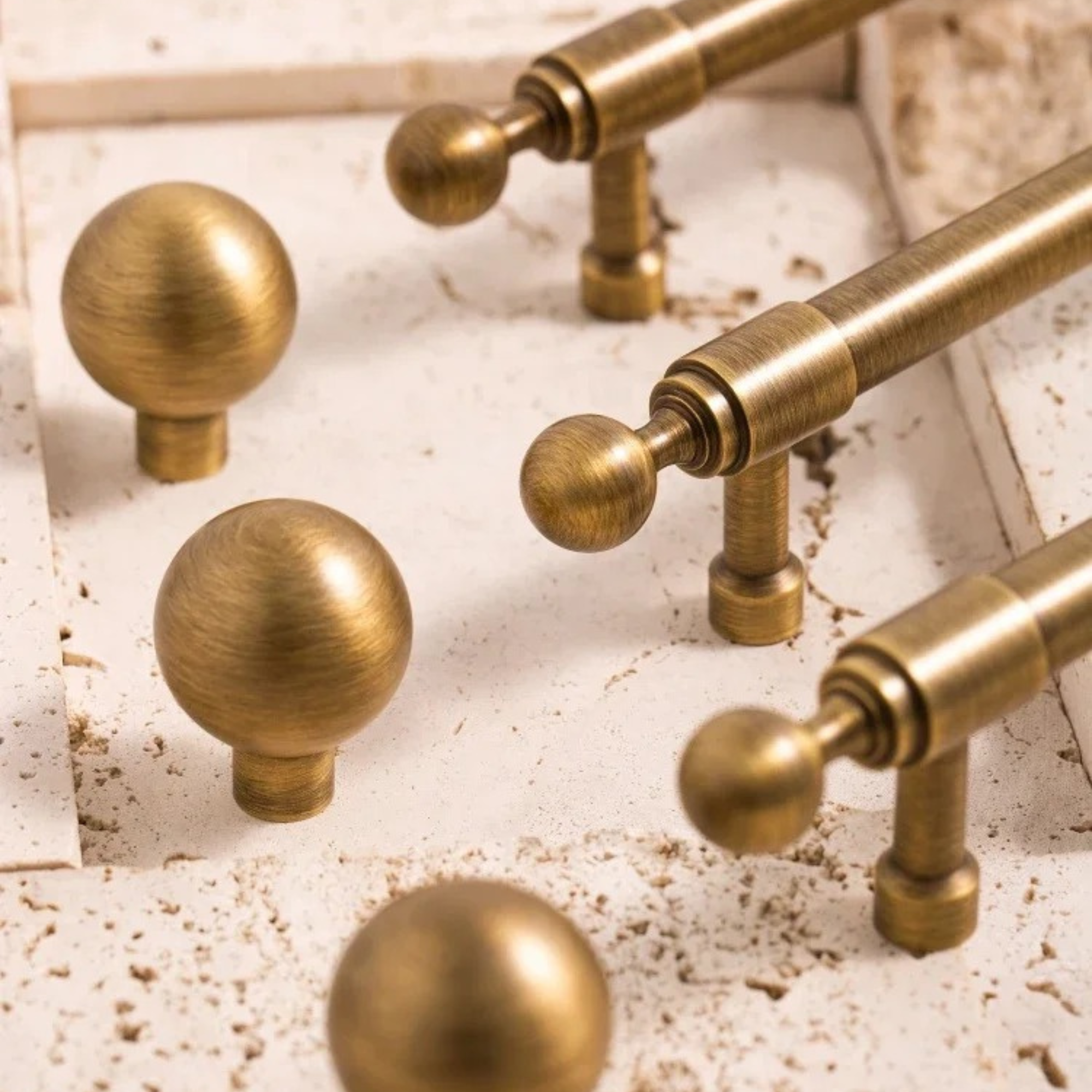 Antique Brass Pulls With Sphere End | Corona