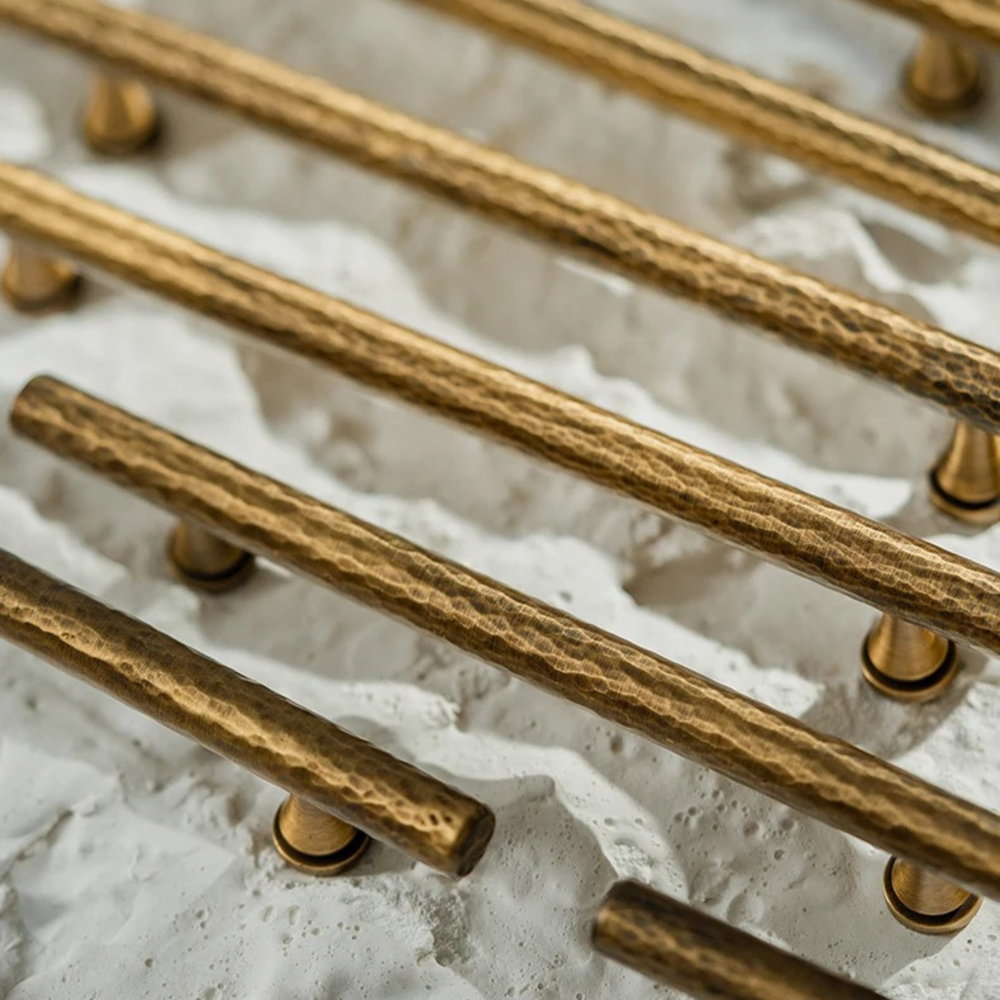 Antique Brass Hammered Handles | Ferio