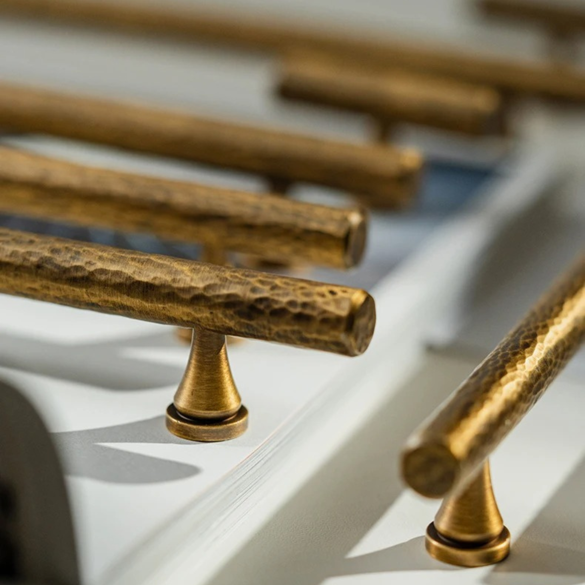 Antique Brass Hammered Handles | Ferio