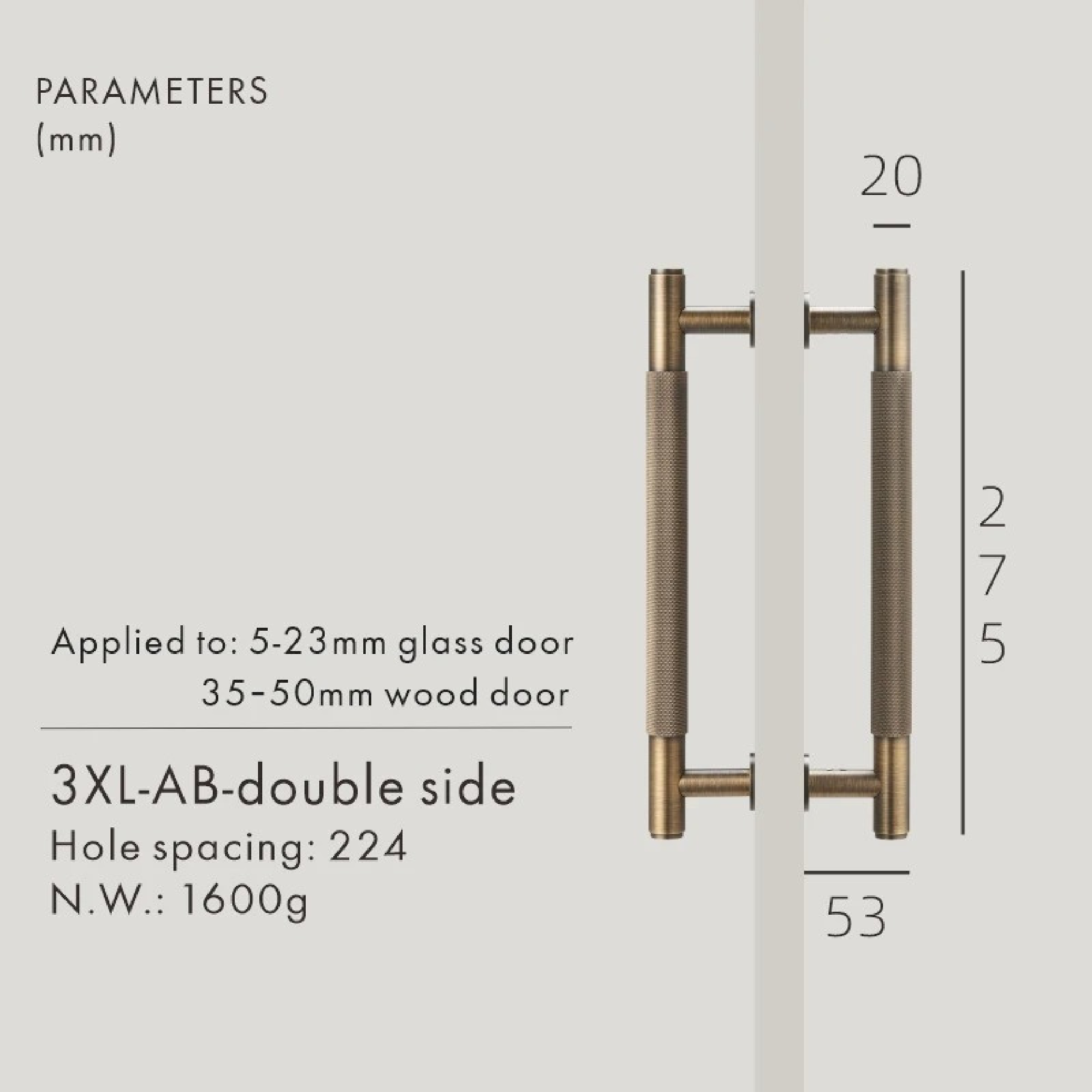 Knurled Bronze Door Handle | Torquatum