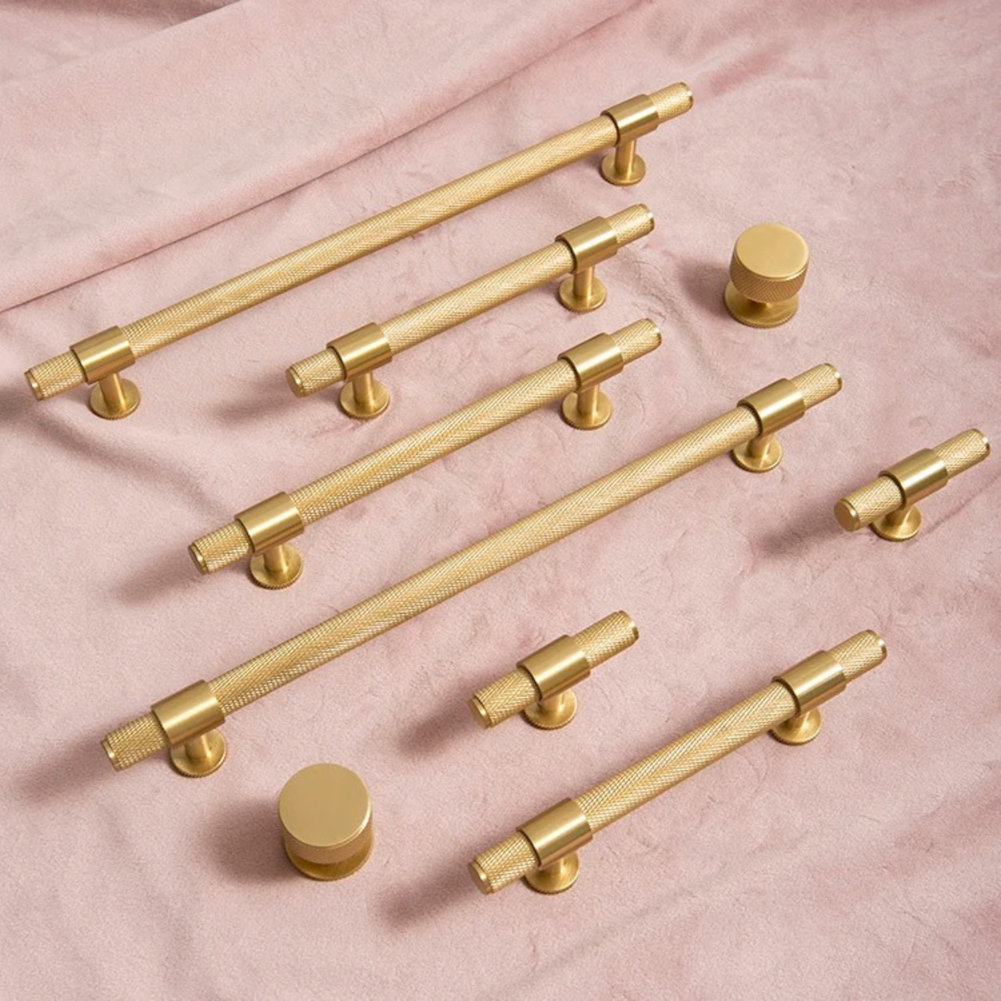 Knurled Gold Cabinet Pulls | Exeo