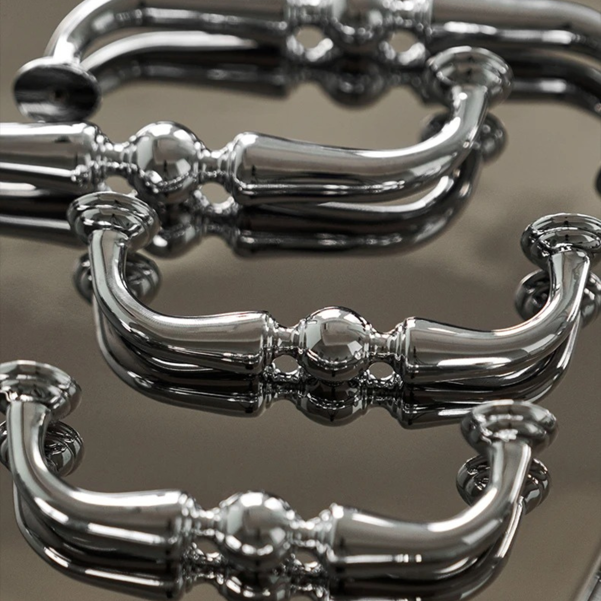 Polished Chrome Curved Pulls | Orbis Nitidus