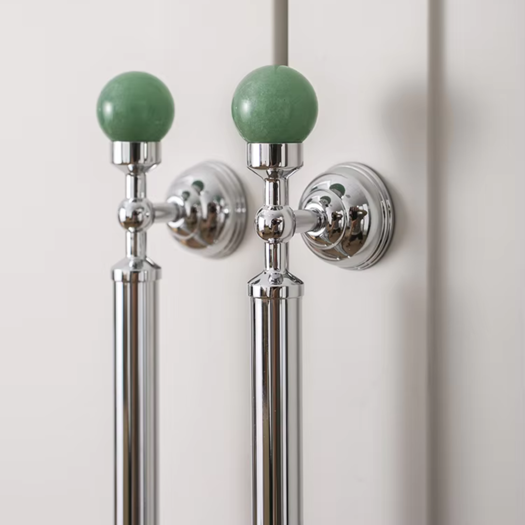 Polished Chrome & Stone Pulls | Saxum Sculptum