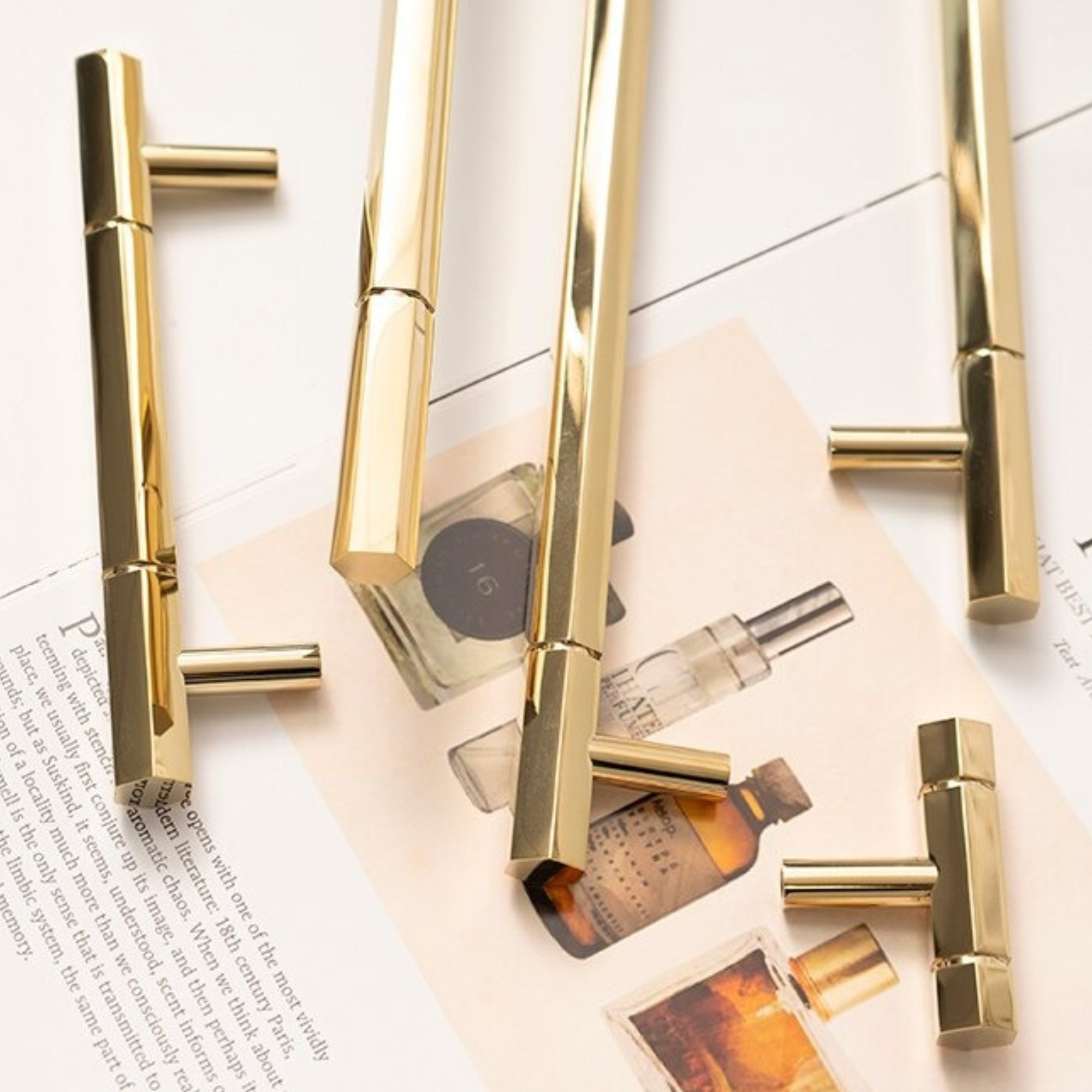 Polished Brass Hexagonal Handles | Lautitia