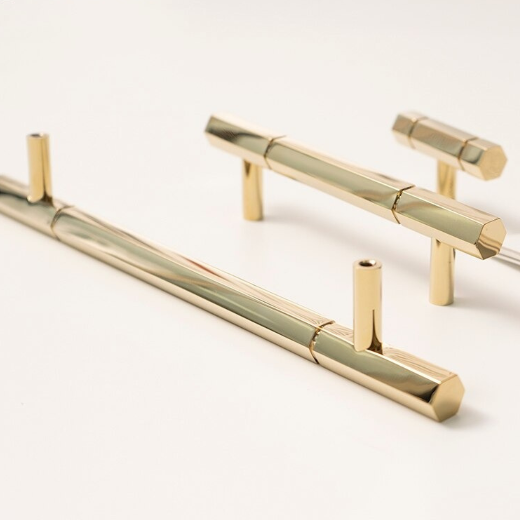 Polished Brass Hexagonal Handles | Lautitia