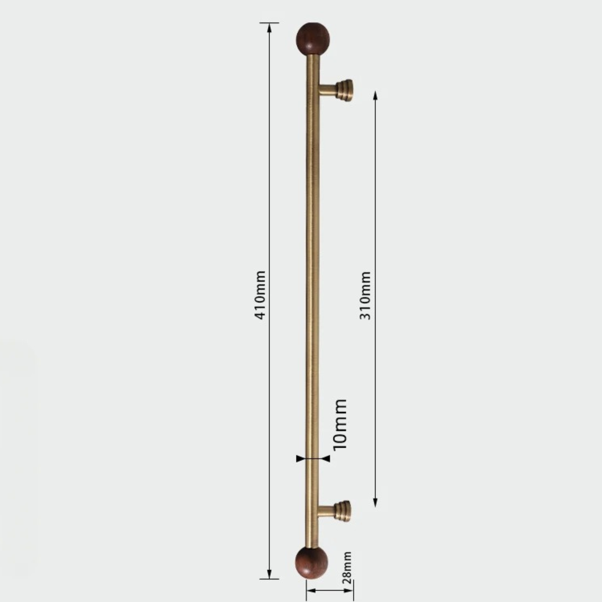 Wood & Brass Appliance Pull | Lignum Ornatum