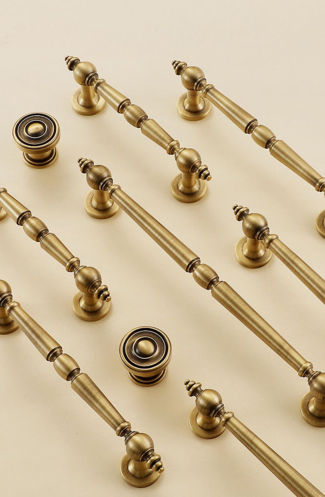 Round Brushed Brass Cabinet Pulls | Surrepo
