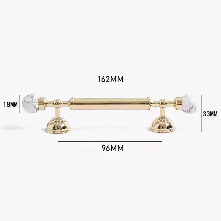 Polished Brass & Stone Pulls | Saxum Sculptum