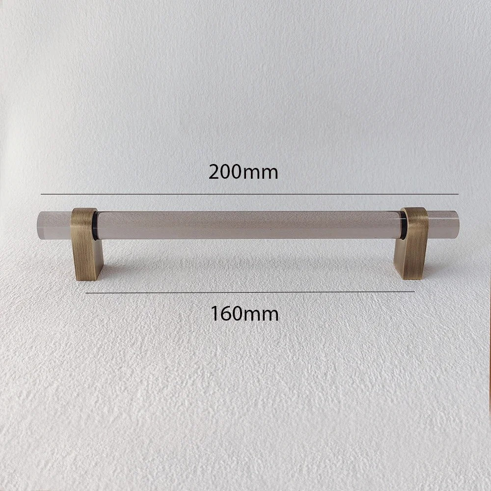 Acrylic and Brass Drawer Handles | Smoked Acrylic | Clear Acrylic | Fumo