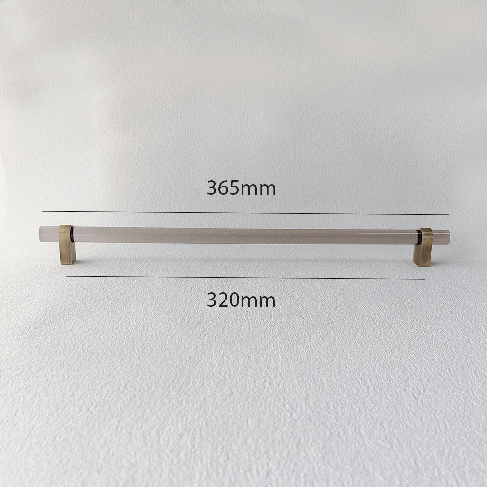 Acrylic and Brass Drawer Handles | Smoked Acrylic | Clear Acrylic | Fumo