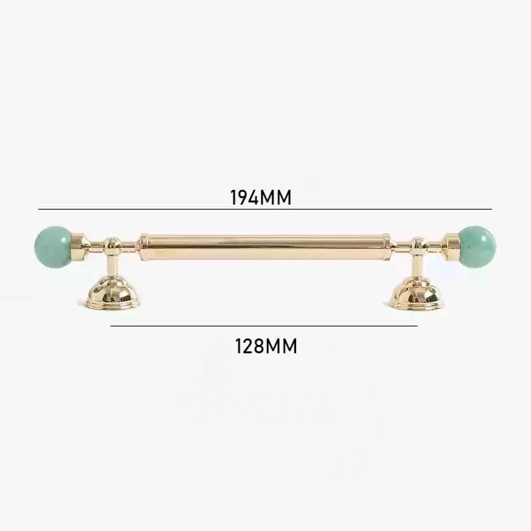 Polished Brass & Stone Pulls | Saxum Sculptum