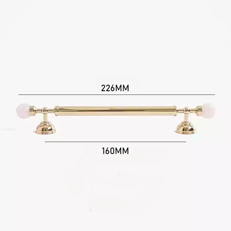 Polished Brass & Stone Pulls | Saxum Sculptum