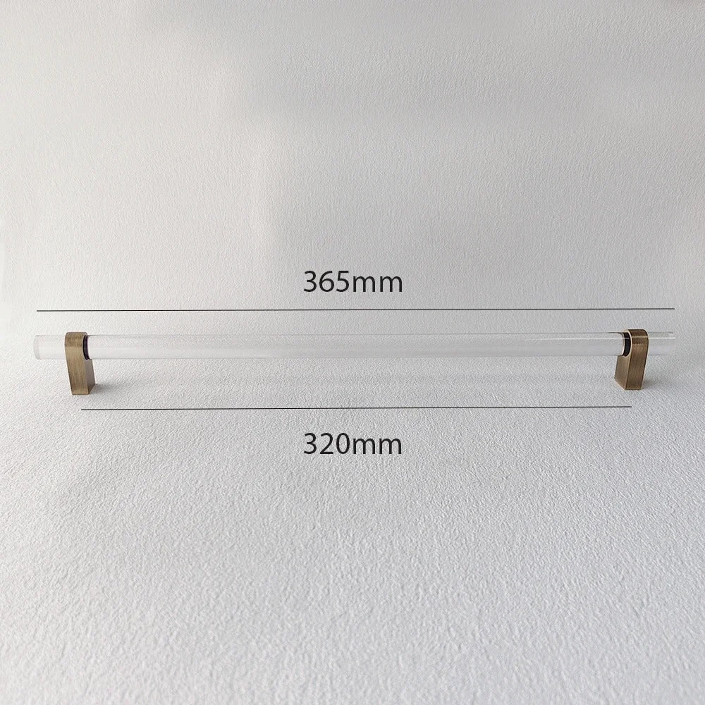 Acrylic and Brass Drawer Handles | Smoked Acrylic | Clear Acrylic | Fumo