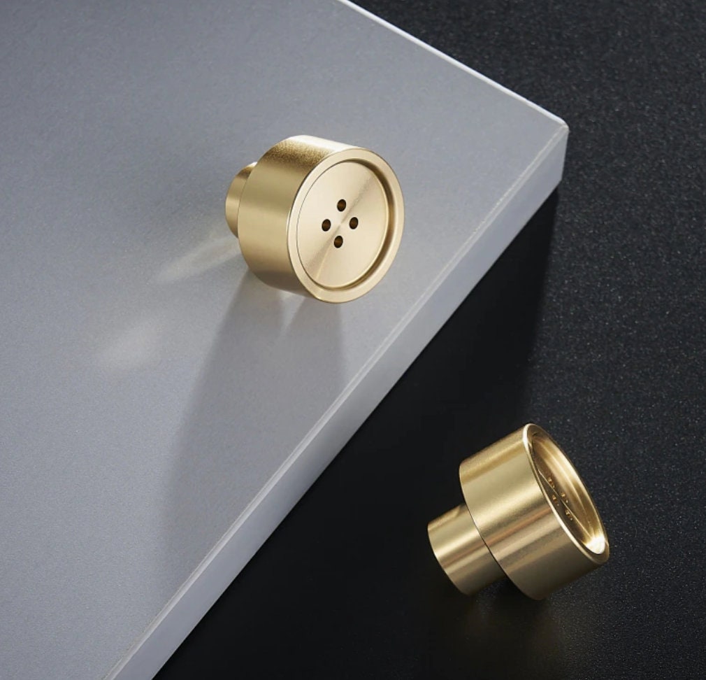 Brass Button Drawer Knob | Foraminis