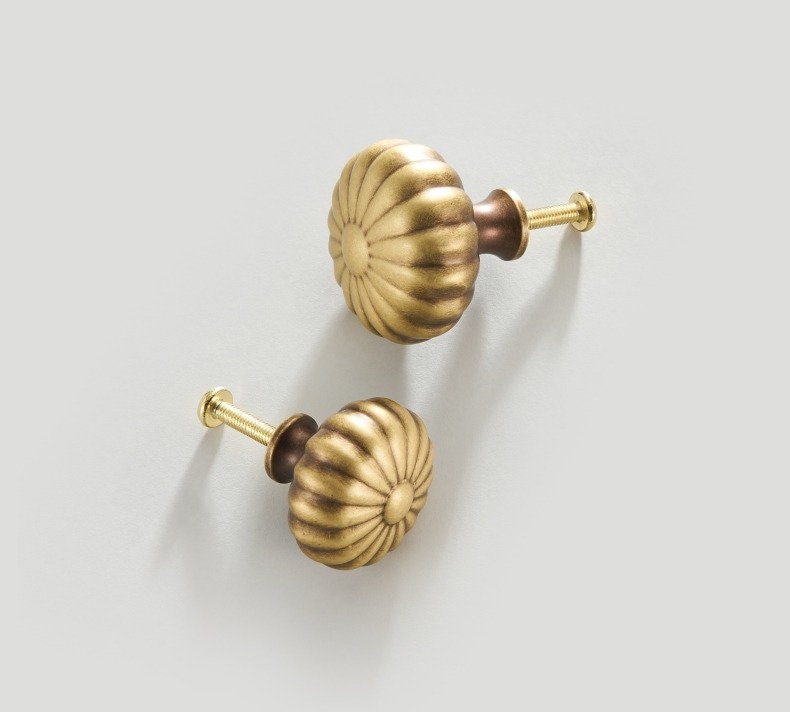Scalloped Antique Brass Cup Pull | Orabelle