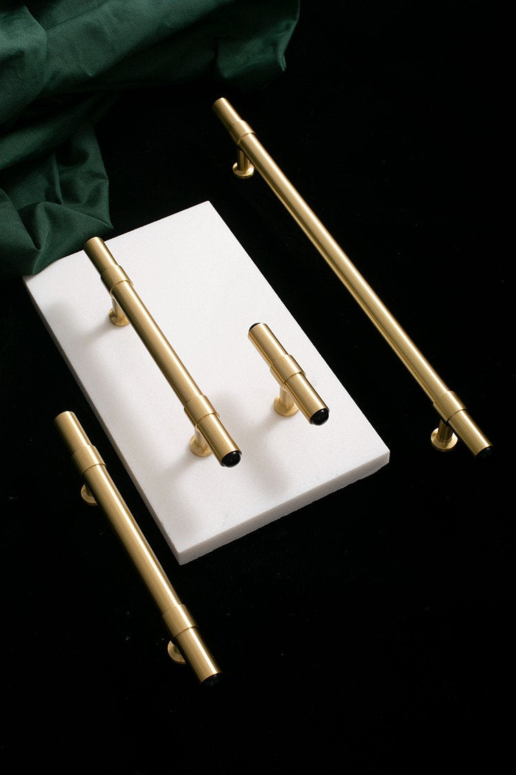Brass Handles With Rounded Black Ends | Denigrata