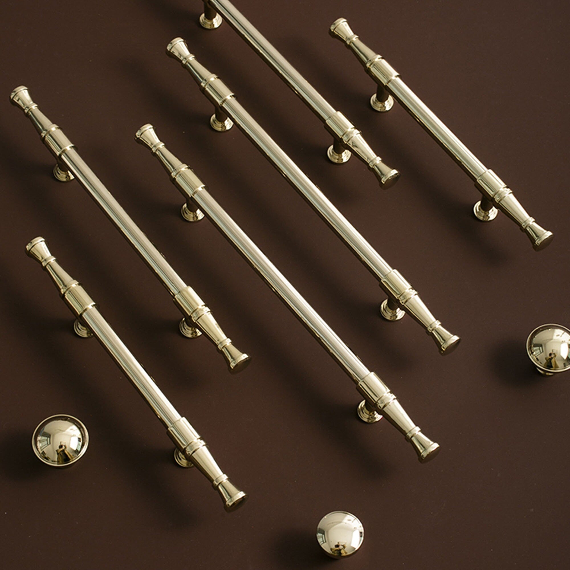 Polished Brass Cabinet Pulls | Lucidum Aurum